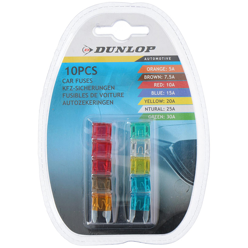 Dunlop automobiliniai saugikliai, 10 vnt.