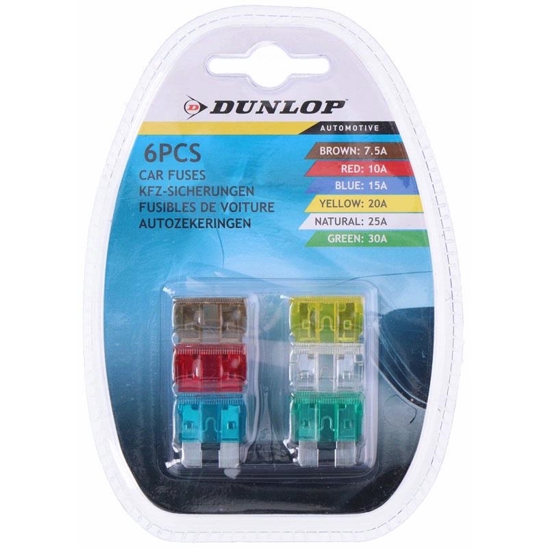 Dunlop automobilinių saugiklių rinkinys, 6 vnt.