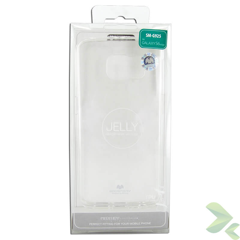 Mercury Transparent Jelly dėklas, skirtas Samsung Galaxy S6 Edge, skaidrus