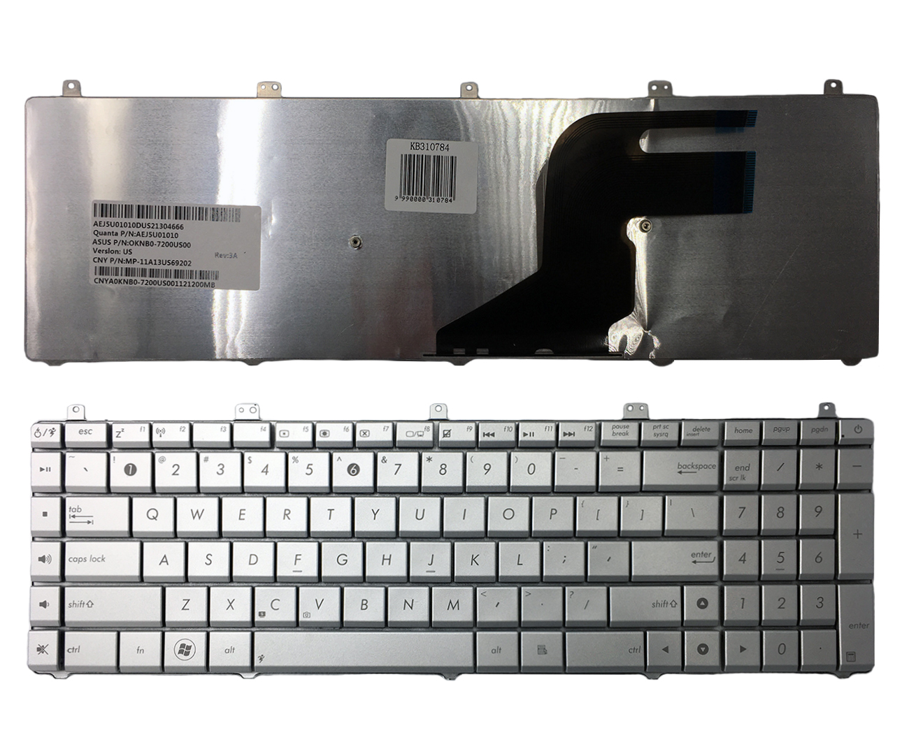 Keyboard Asus N55 N55SL (silver)