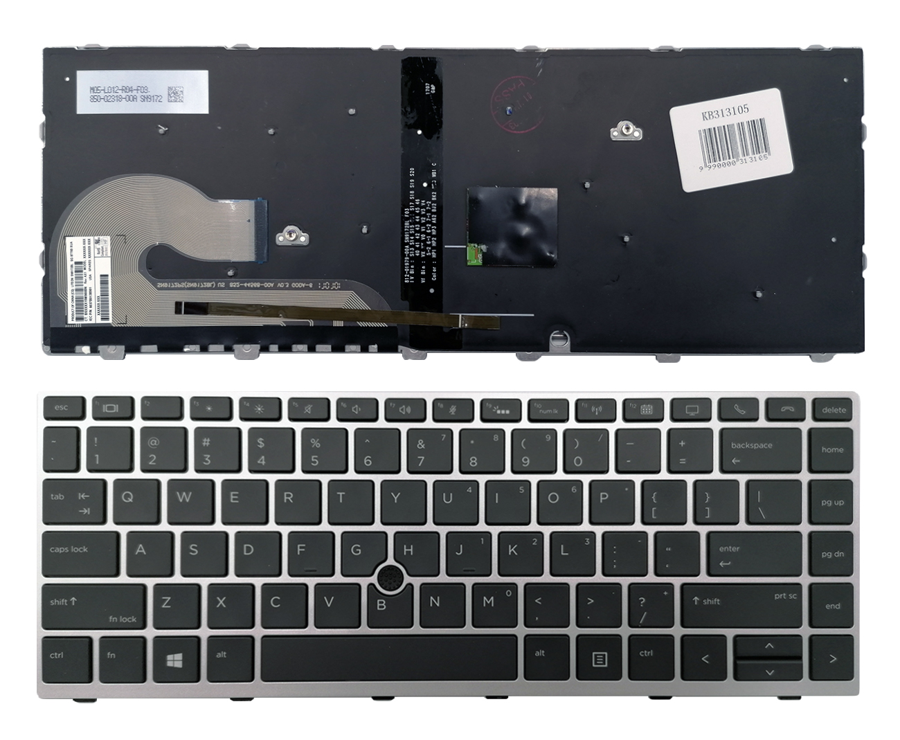 Keyboard HP EliteBook 840 G5 846 G5 745 G5 (silver, with backlight)