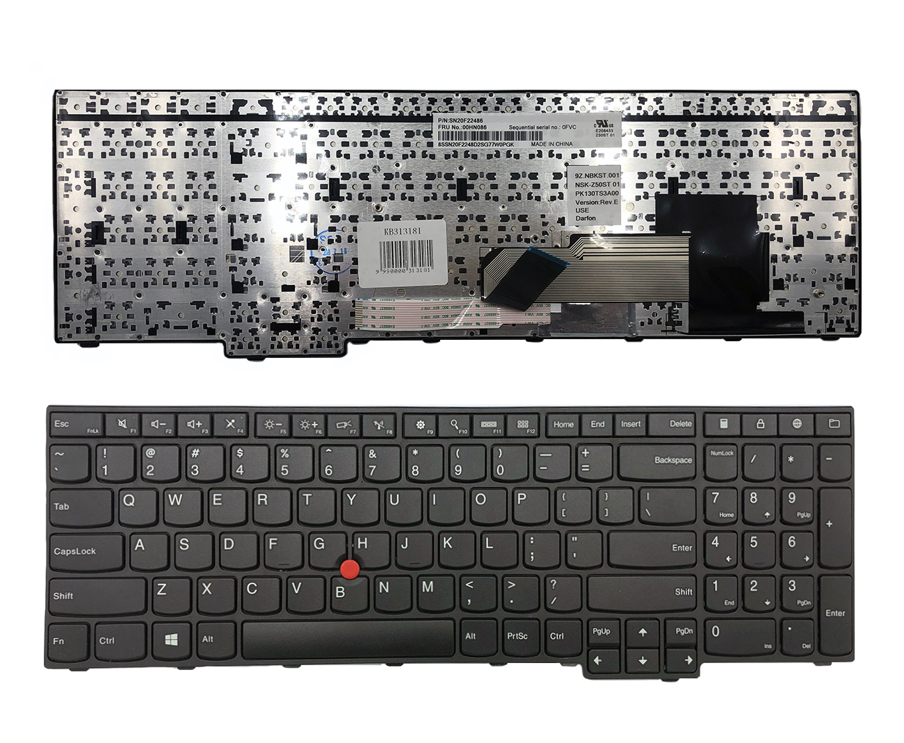 Клавиатура LENOVO ThinkPad E550, E555 с рамкой и Trackpoint