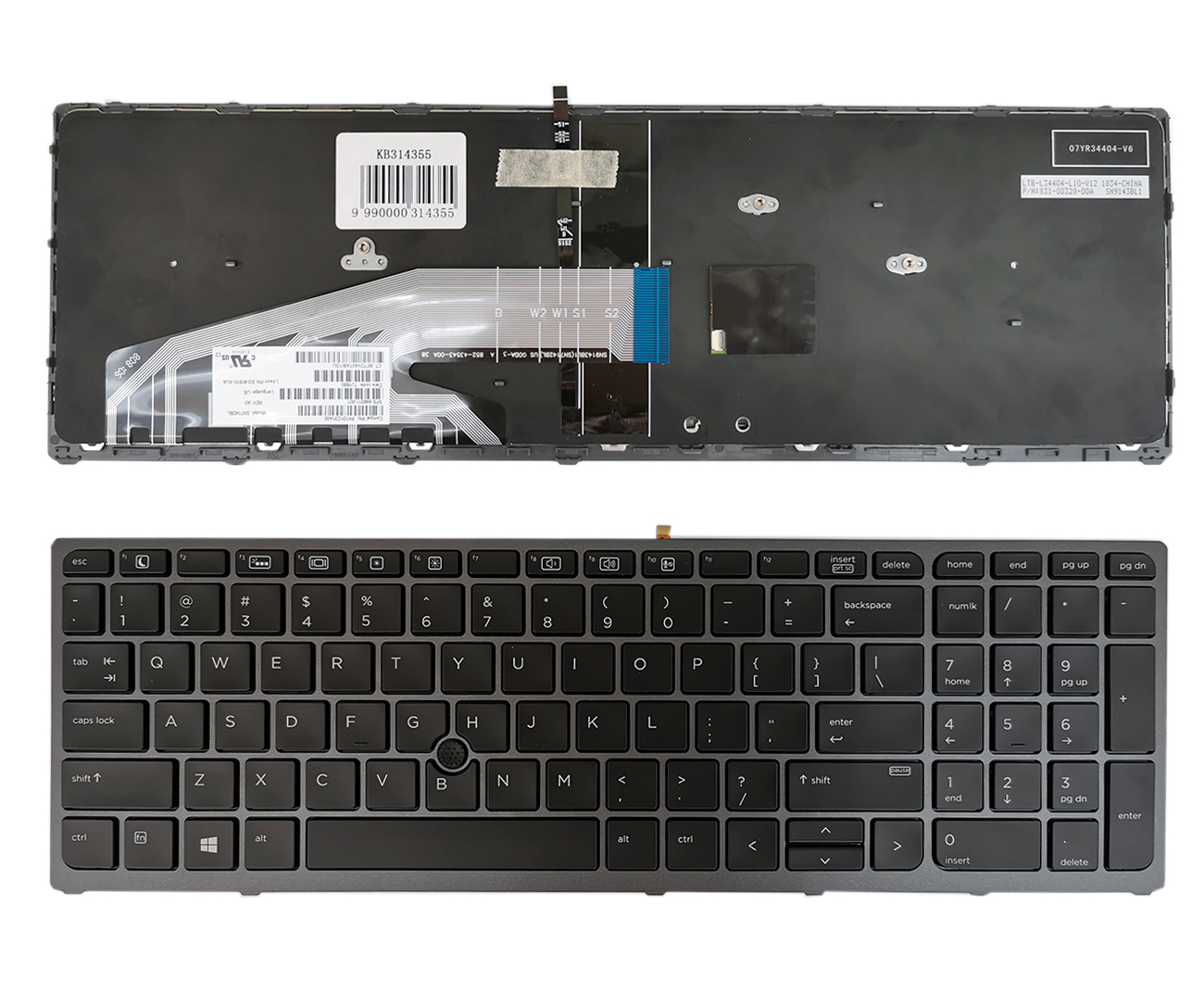Klaviatūra HP ZBook 15 G3, G4, 17 G3, G4 (US) su pašvietimu