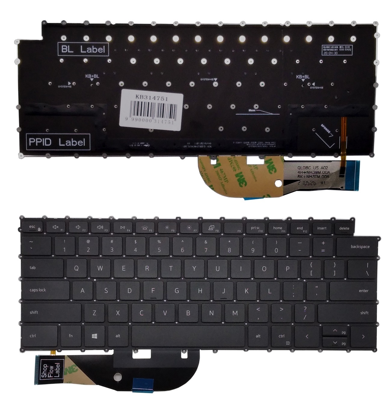 Keyboard DELL XPS 9500, with Backlight, US