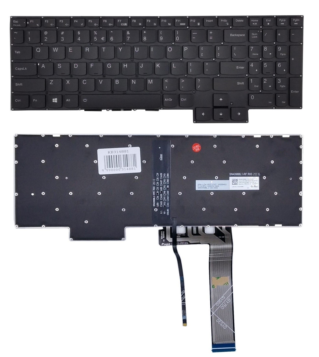 Keyboard LENOVO Legion 5, with Backlight, US