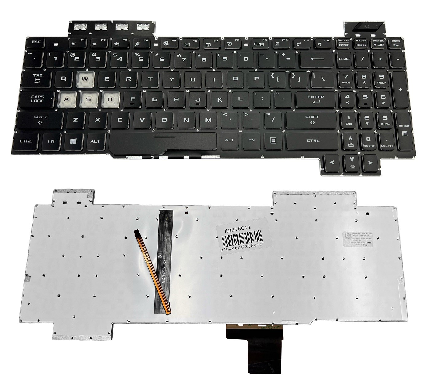 Keyboard ASUS ROG GL703GS GL703GM FX504 FX505, US, with Backlight