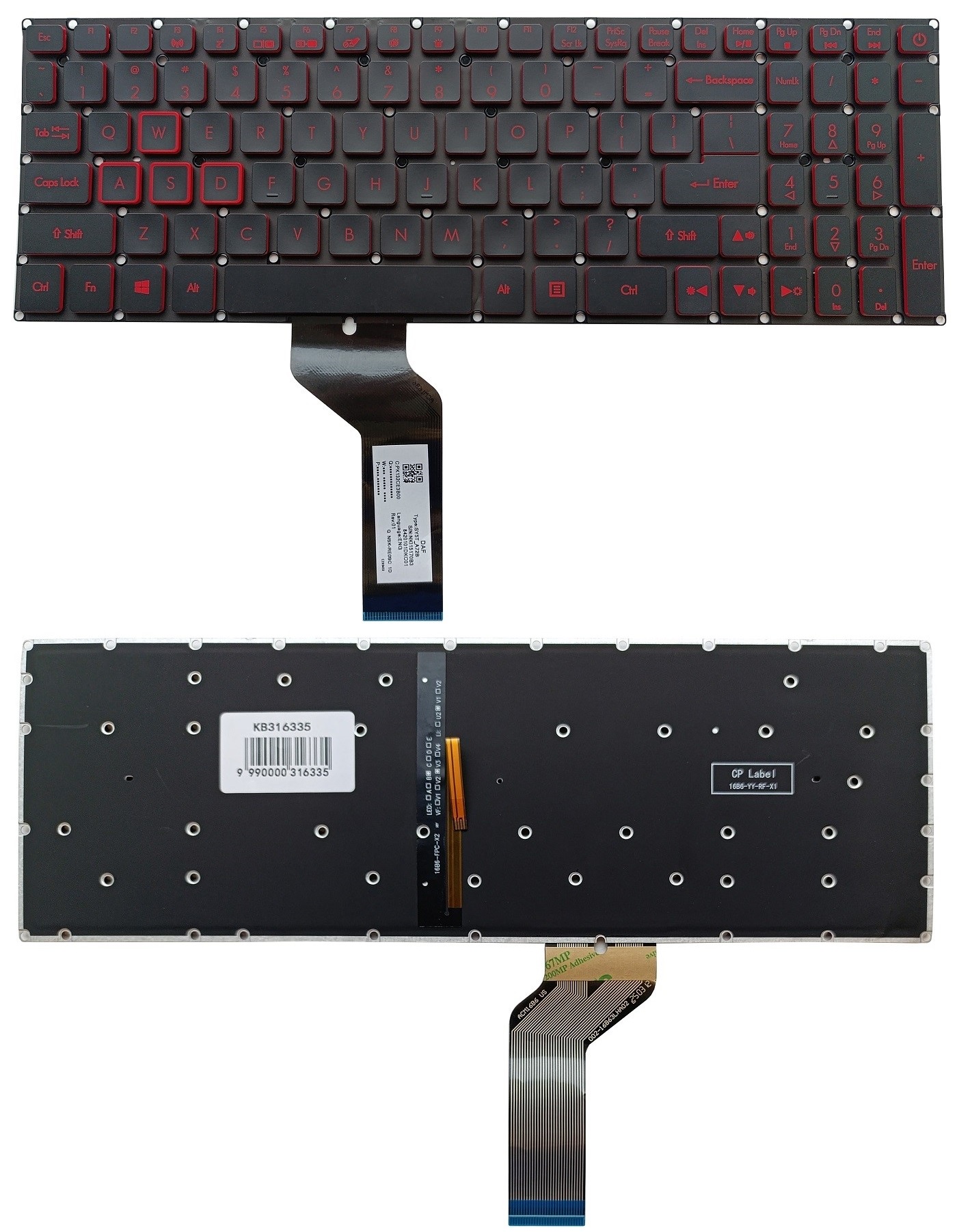 Keyboard ACER Nitro AN515-51, AN515-52, AN515-53, AN515-42, with Backlight, US