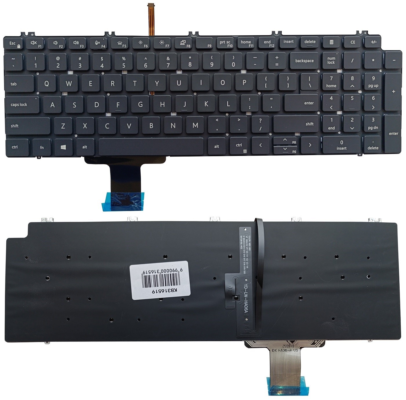 Keyboard DELL Precision 7550, 7560, 7750, 7760, with Backlight, US
