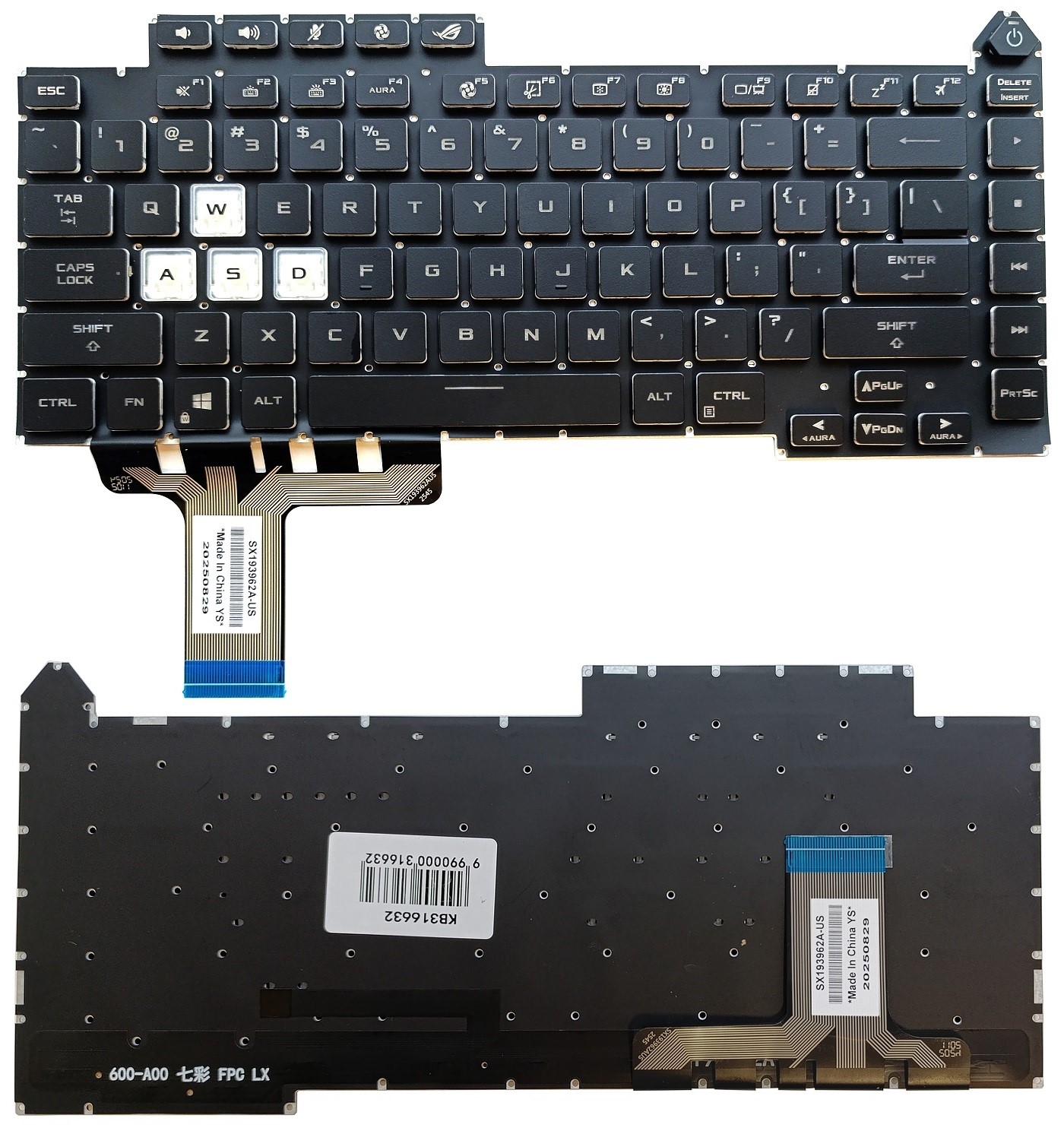 Klaviatūra ASUS G15 G513, G513Q, G533, su RGB pašvietimu, US