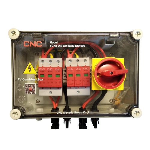 CNC YCX8-DIS PV grandinių DC apsaugos skydelis, 2 įėjimai / 2 išėjimai, 1000 V, IP66