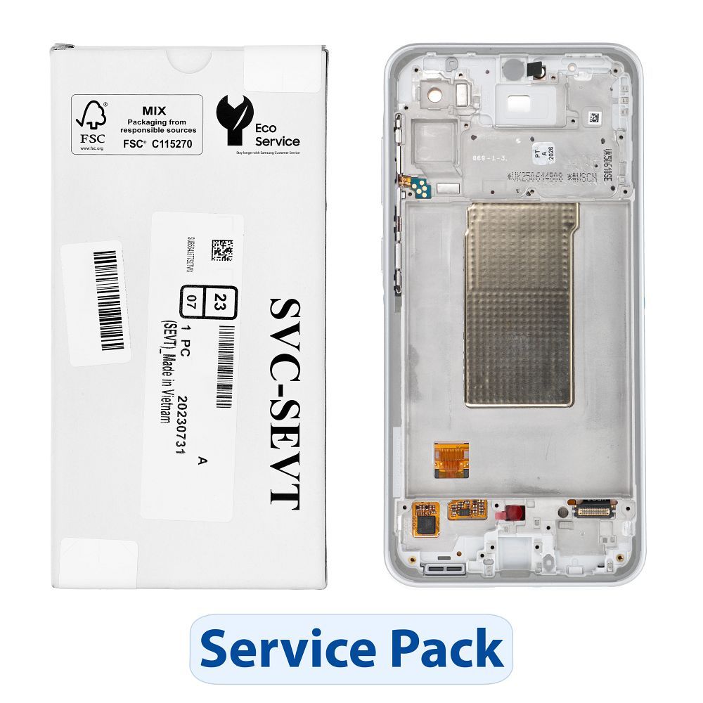 ServicePack LCD ekranas SAMSUNG A36 5G A366B baltas GH82-36841B