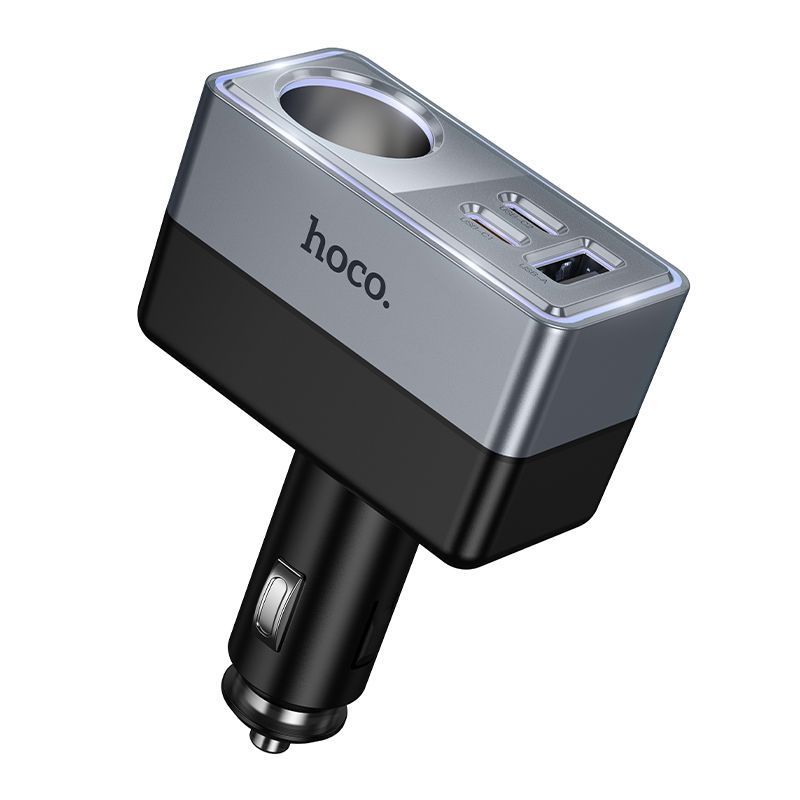 Įkroviklis automobilinis Hoco (Z65) (2xUSB-C; 1 x Lighter splitter ) juodas