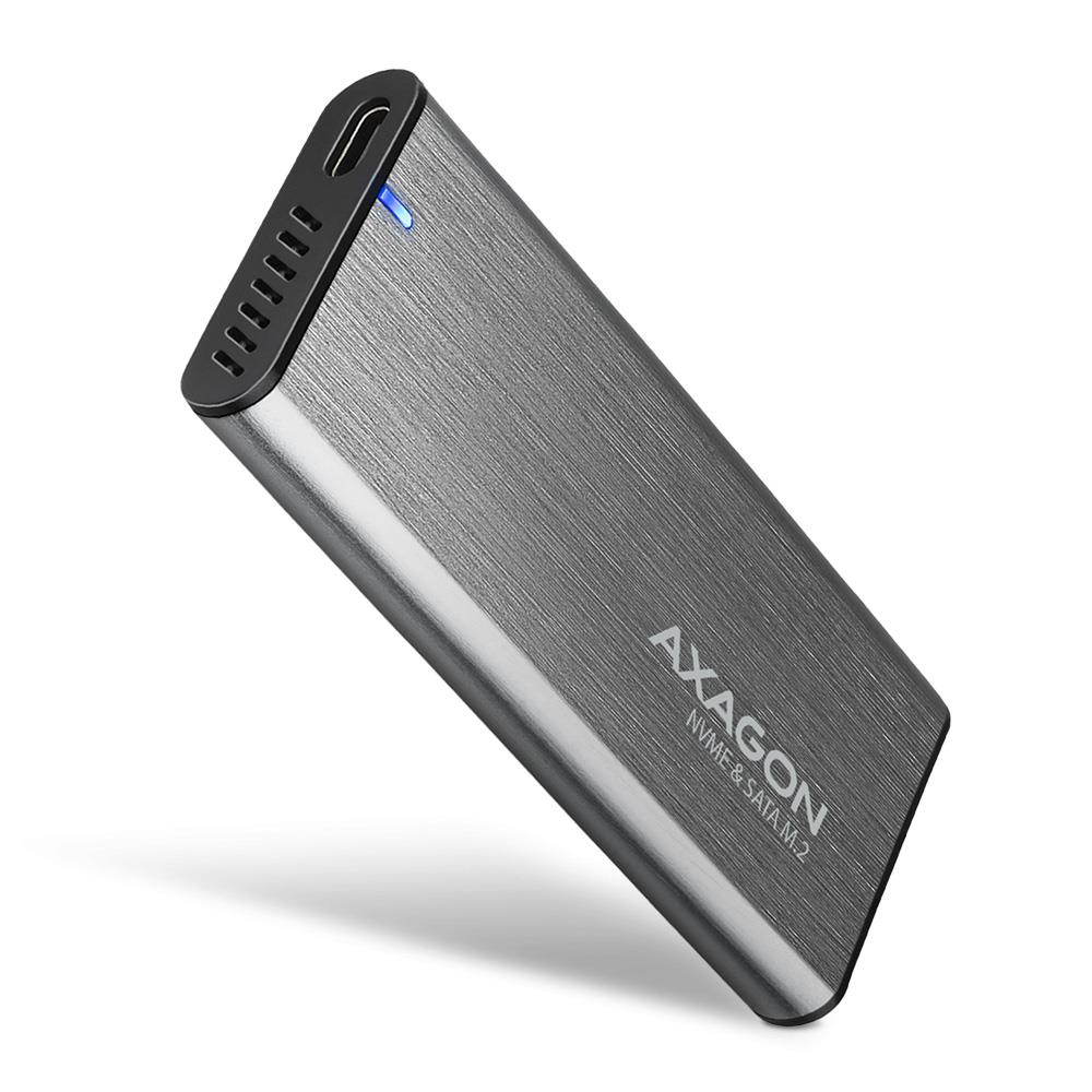 SSD disko dėžutė M.2 NVMe SATA USB-C EEM2-SG2 Axagon