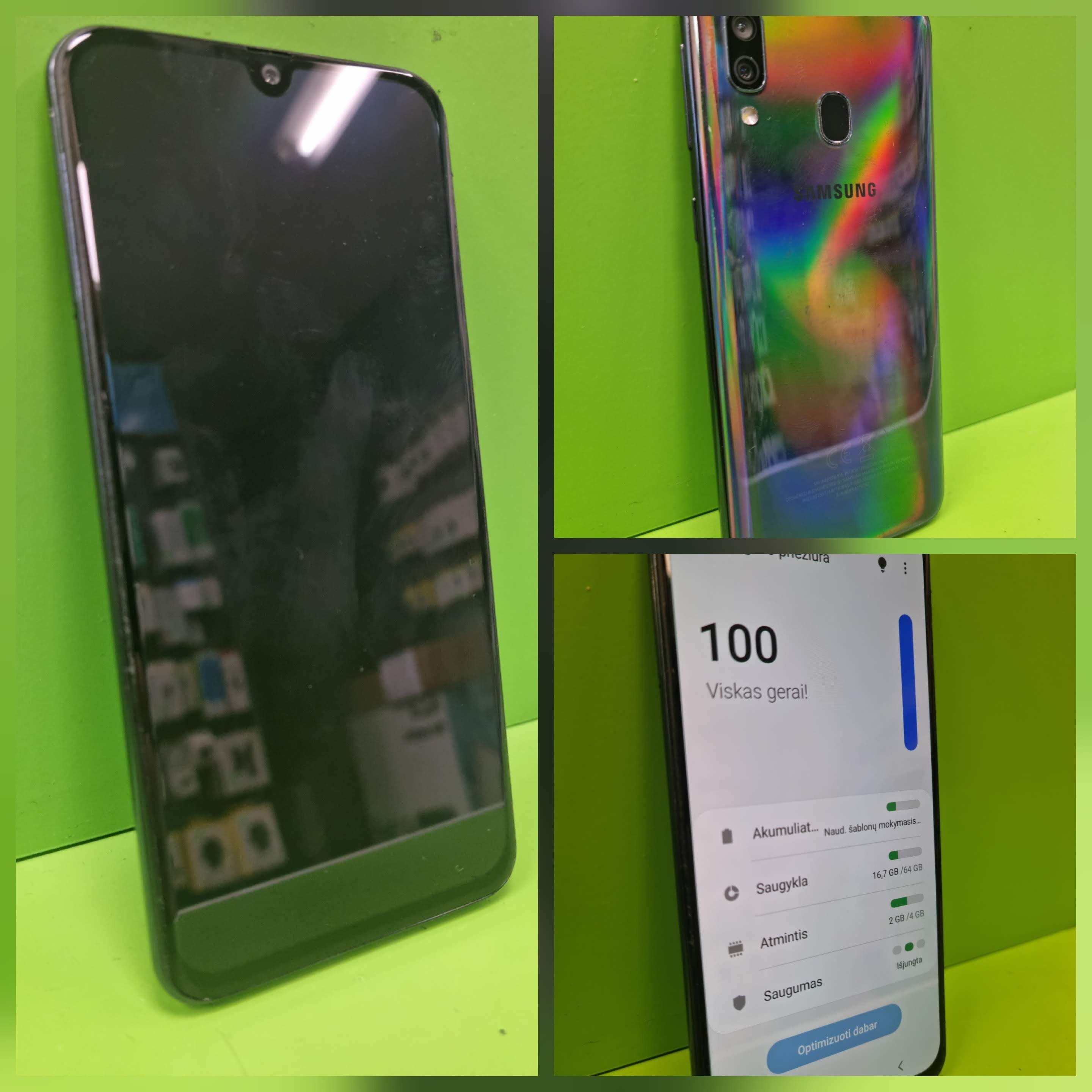 Samsung Galaxy A40 64GB (Naudota Prekė)