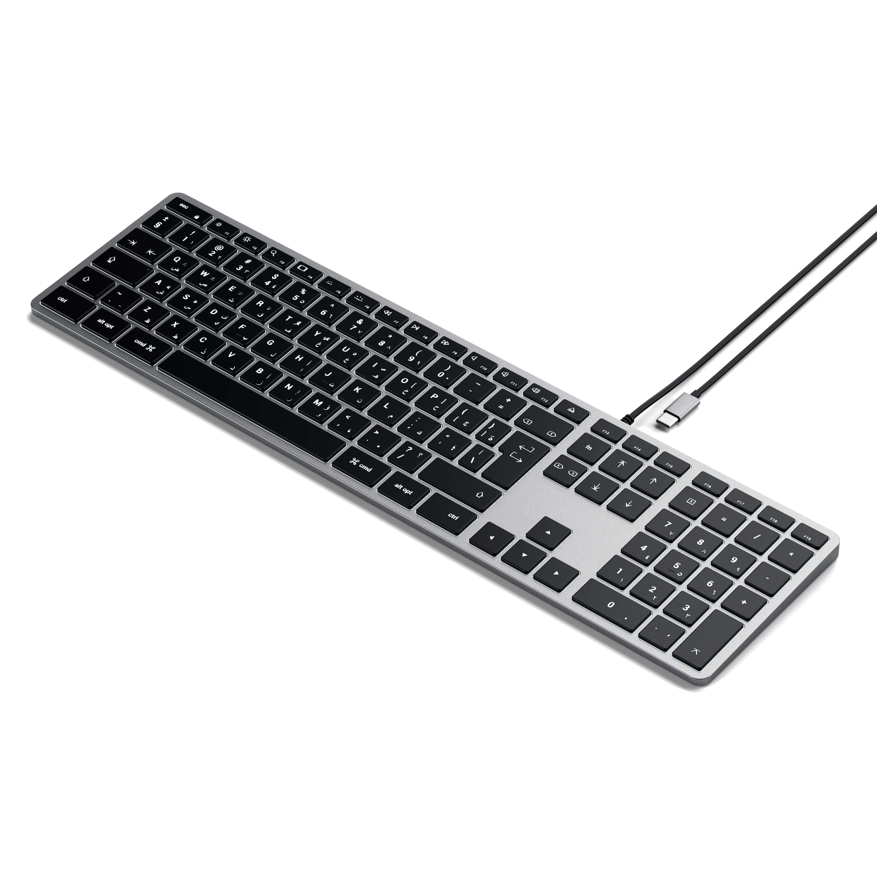 Satechi Slim W3 Wired laidinė USB-C QWERTY klaviatūra, ST-UCSW3M, space gray