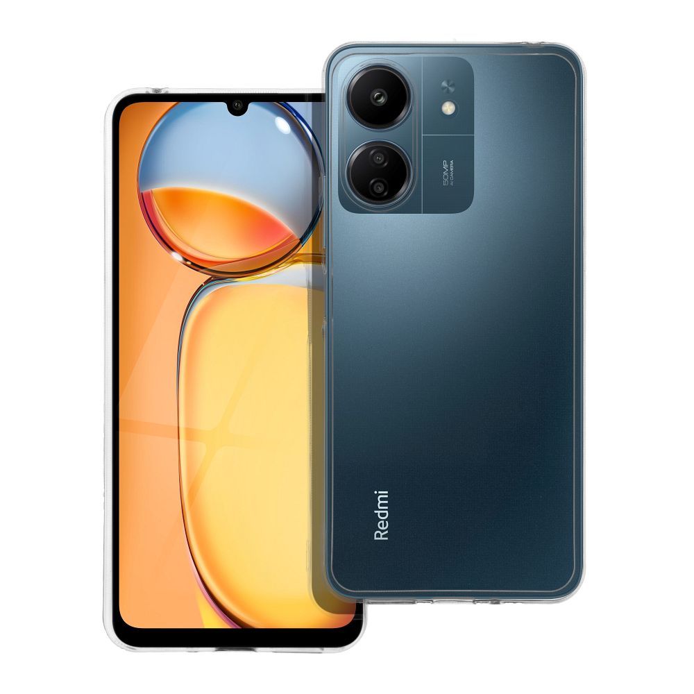 Skaidrus dėklas telefonui 2 mm XIAOMI Redmi 13C / POCO C65 (kameros apsauga) permatomas
