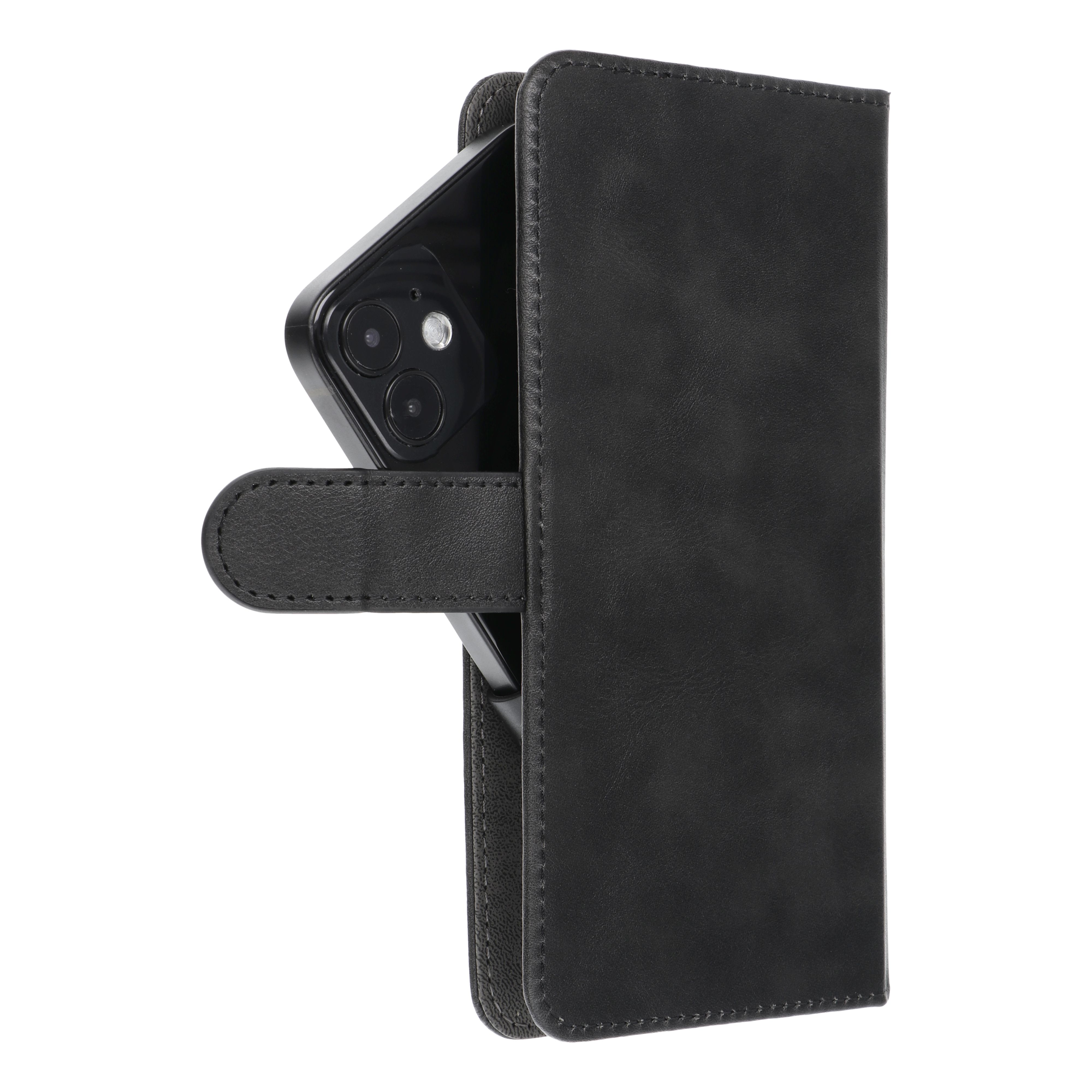 Universalus knygos tipo dėklas COMMON dydis L, skirtas IPHONE 6 PLUS / 7 PLUS / 8 PLUS / XS MAX / 11 PRO MAX / SAMSUNG S20 FE / S21 FE / S10 PLUS / A10 / A32 / A54 / XIAOMI 12 LITE / HUAWEI P30 PRO, juodas