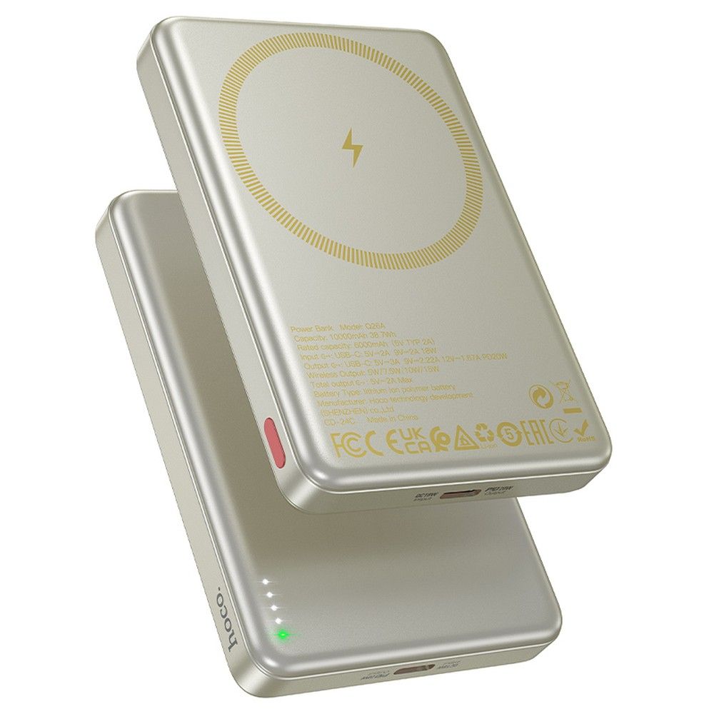 Išorinė baterija Power Bank Hoco Q26A PD20W MagSafe 10000mAh auksinė