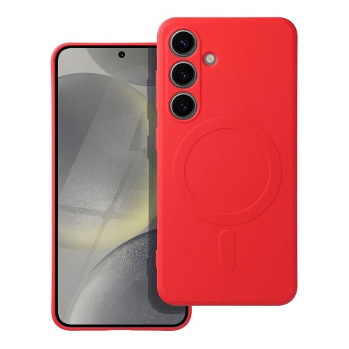 Чехол для Samsung S26 Ultra силиконовый Mag Cover совместимый с MagSafe красный