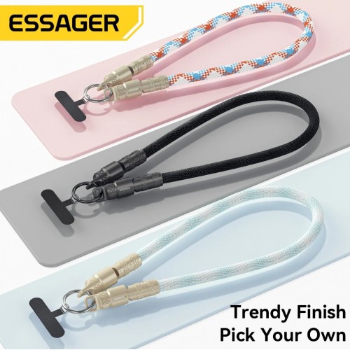 Кабель USB Essager "Rope" синий/красный 60W "Type-C / Type-C" 30cm