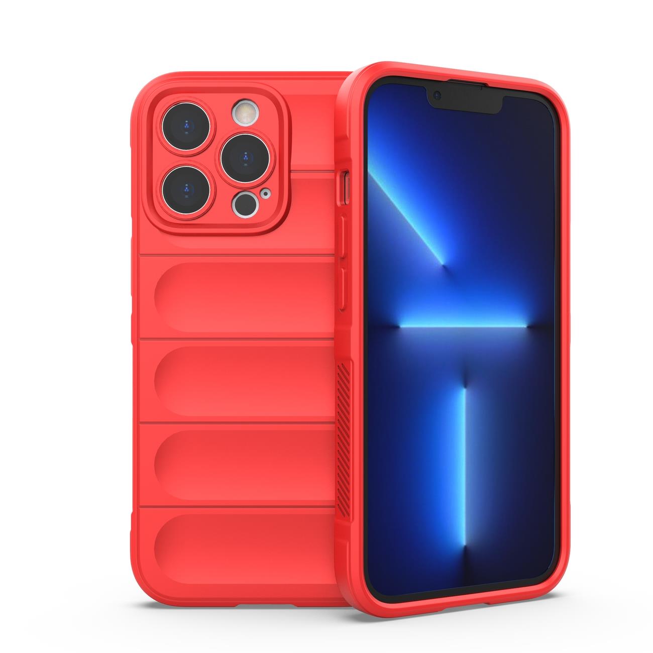 Magic Shield dėklas telefonui iPhone 13 Pro Max lanksčios šarvuotos raudonos spalvos dangtelis