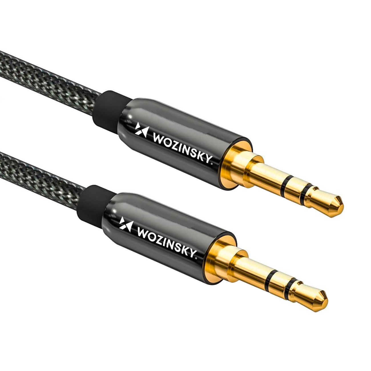 Wozinsky universalus mini jack kabelis 2x AUX kabelis 3m juodas