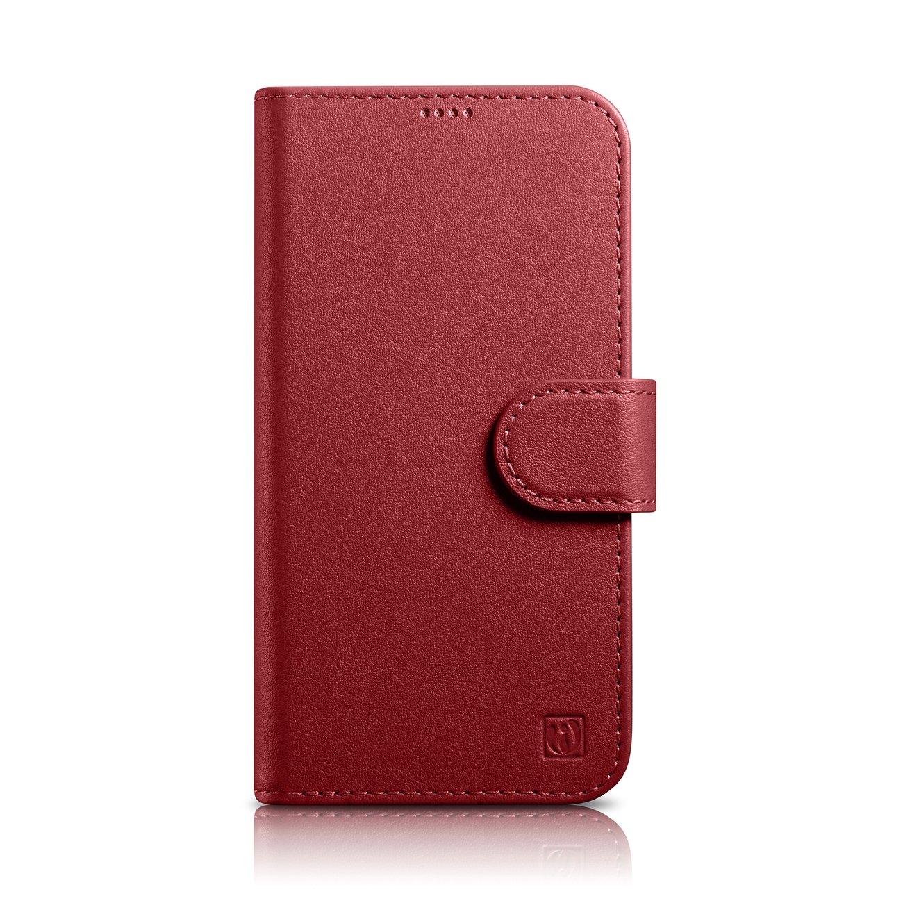 iCarer Piniginės dėklas 2in1 viršelis iPhone 14 Plus Anti-RFID odinis atverčiamas viršelis raudonas (WMI14220727-RD)