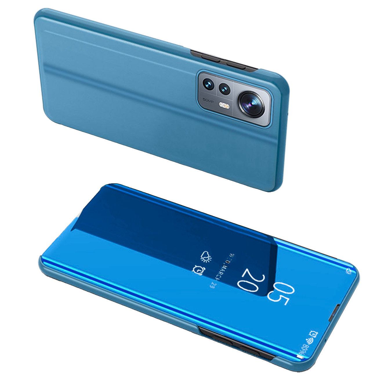 Dėklas telefonui Clear View Xiaomi 12 Lite flip dėklas mėlynas