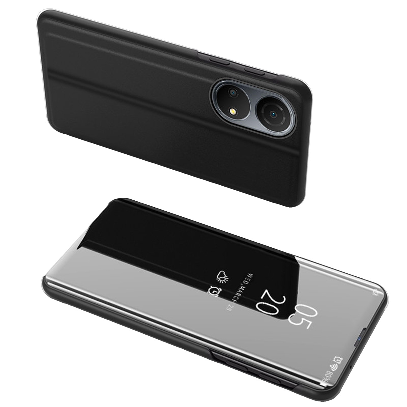 Clear View Case чехол для Honor X7 / Honor Play 30 Plus флип-чехол чёрный