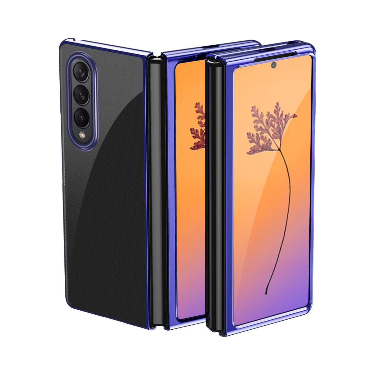 Plating Case чехол для Samsung Galaxy Z Fold 4 чехол с металлической рамкой синий