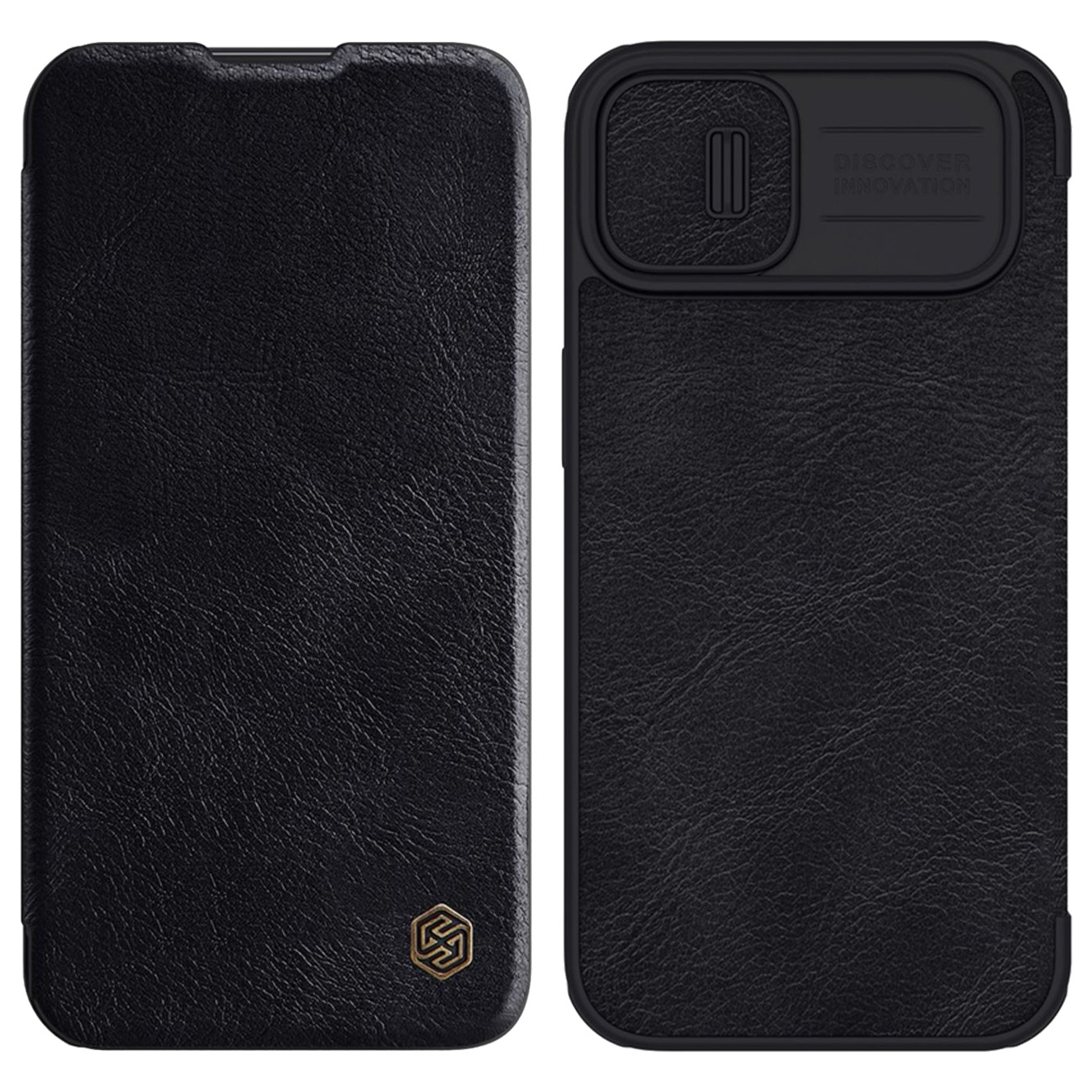 Nillkin Qin Leather Pro Case iPhone 14 Plus с защитой камеры флип-чехол чёрный
