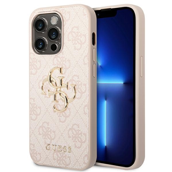 Guess GUHCP14X4GMGPI iPhone 14 Pro Max 6.7" розовый/розовый жесткий чехол 4G Большой металлический логотип