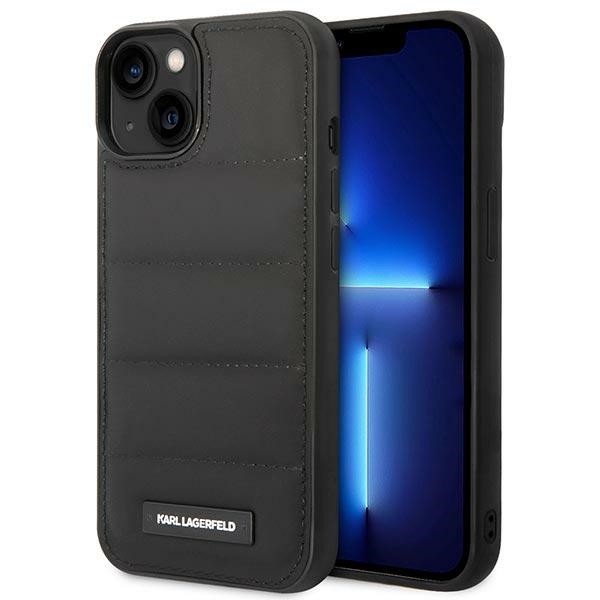Karl Lagerfeld Puffy Pailgas Logotipas iPhone 14 dėklas - juodas