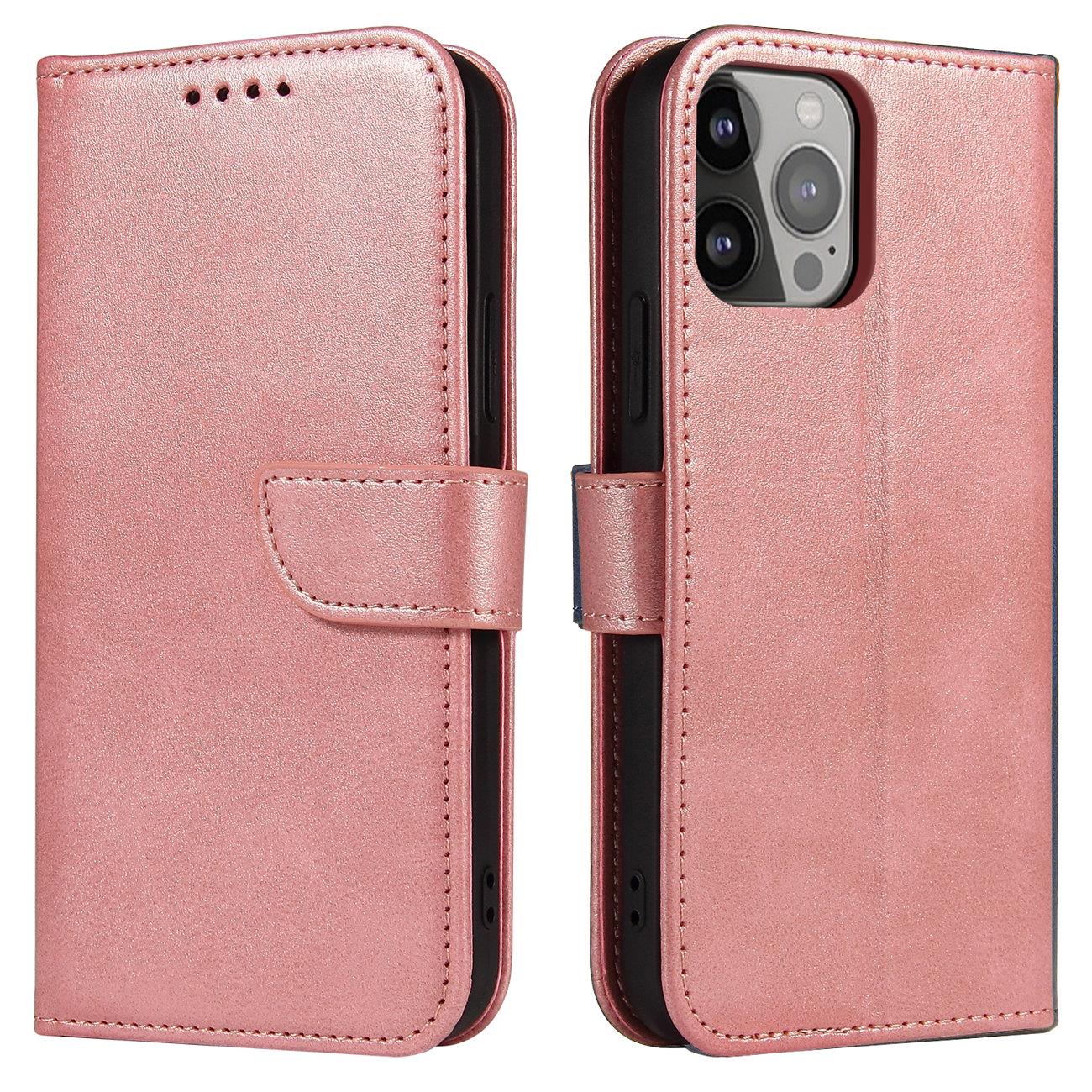 Magnet Case для Samsung Galaxy S23 Ultra чехол с флип-кошельком и подставкой розовый
