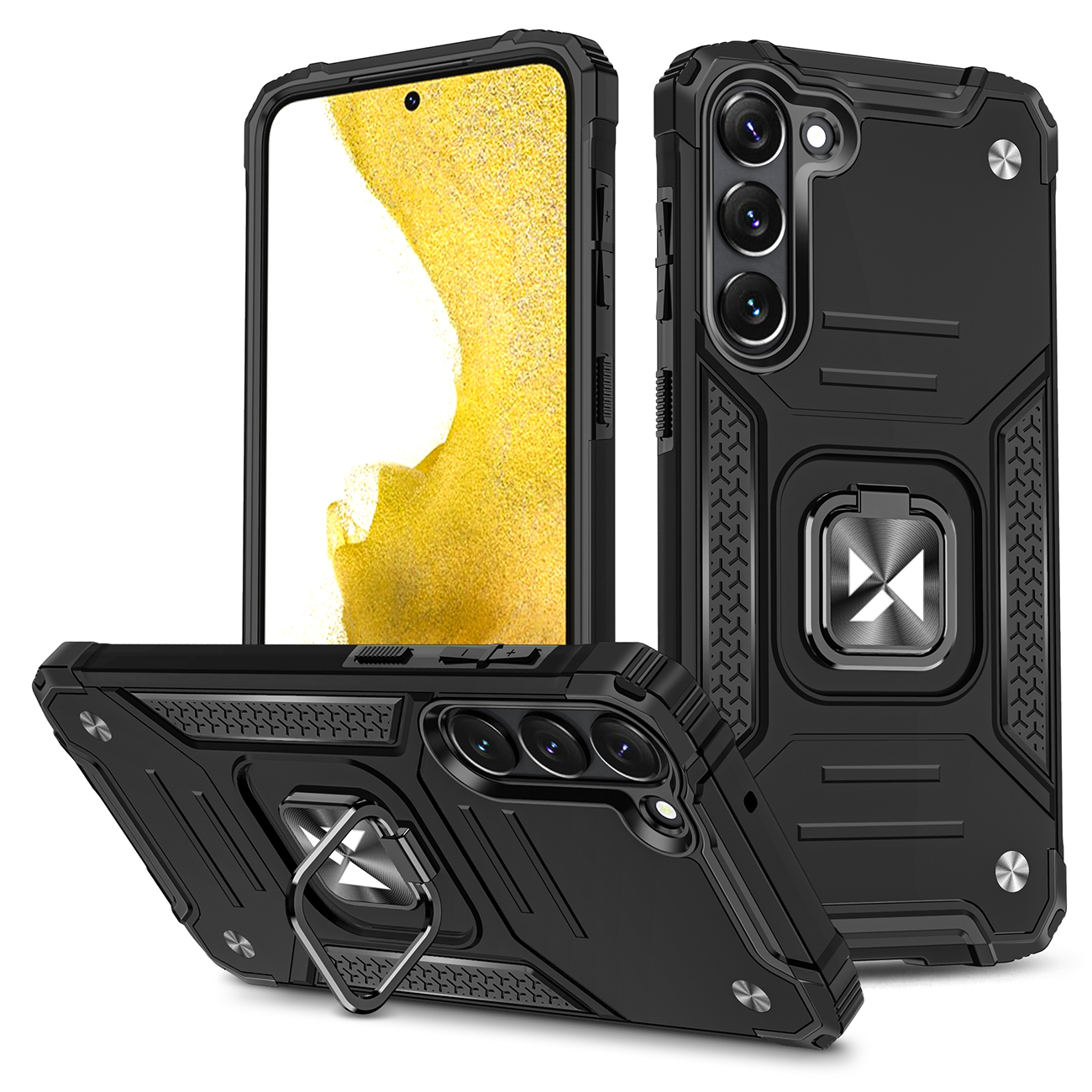 Чехол Wozinsky Ring Armor для Samsung Galaxy S23 бронированный с магнитным кольцом-держателем чёрный