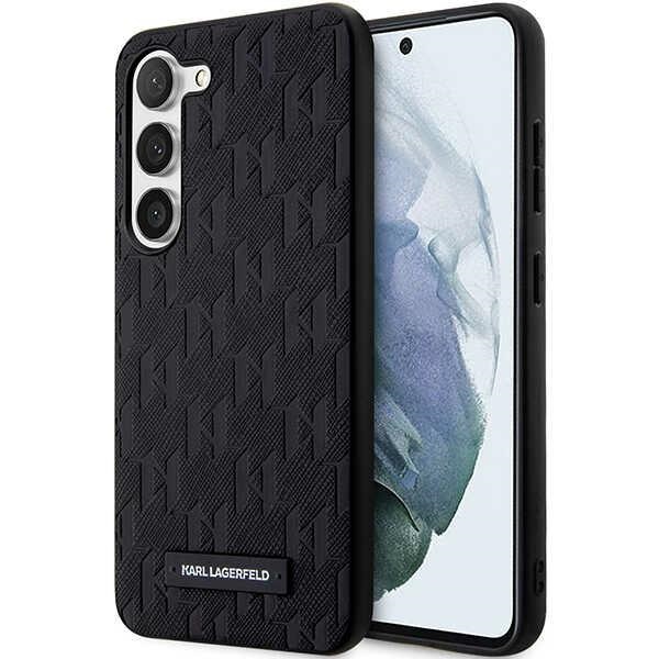 Karl Lagerfeld KLHCS23SSAKLHPK S23 S911 жёсткий чехол чёрный/чёрный Saffiano Mono с металлическим логотипом