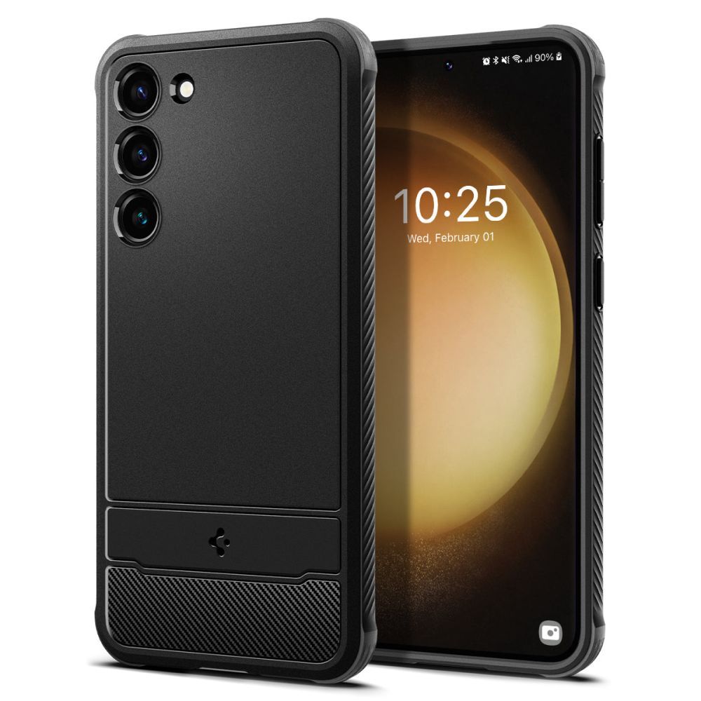 Чехол Spigen Rugged Armor для Samsung Galaxy S23 — матовый чёрный
