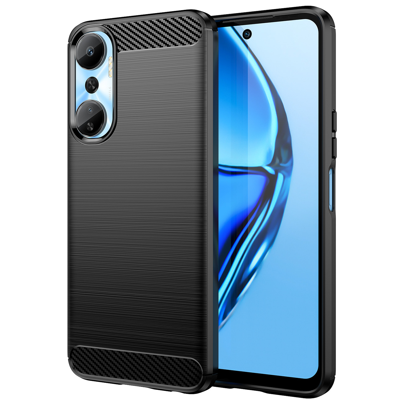 Carbon Case чехол для Infinix Hot 20 гибкая силиконовая карбоновая крышка чёрный