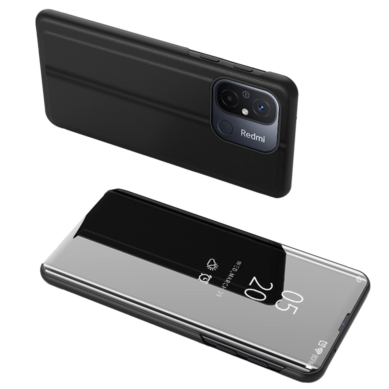 Clear View Case чехол для Xiaomi Redmi 11A / Poco C55 / Redmi 12C флип-чехол чёрный