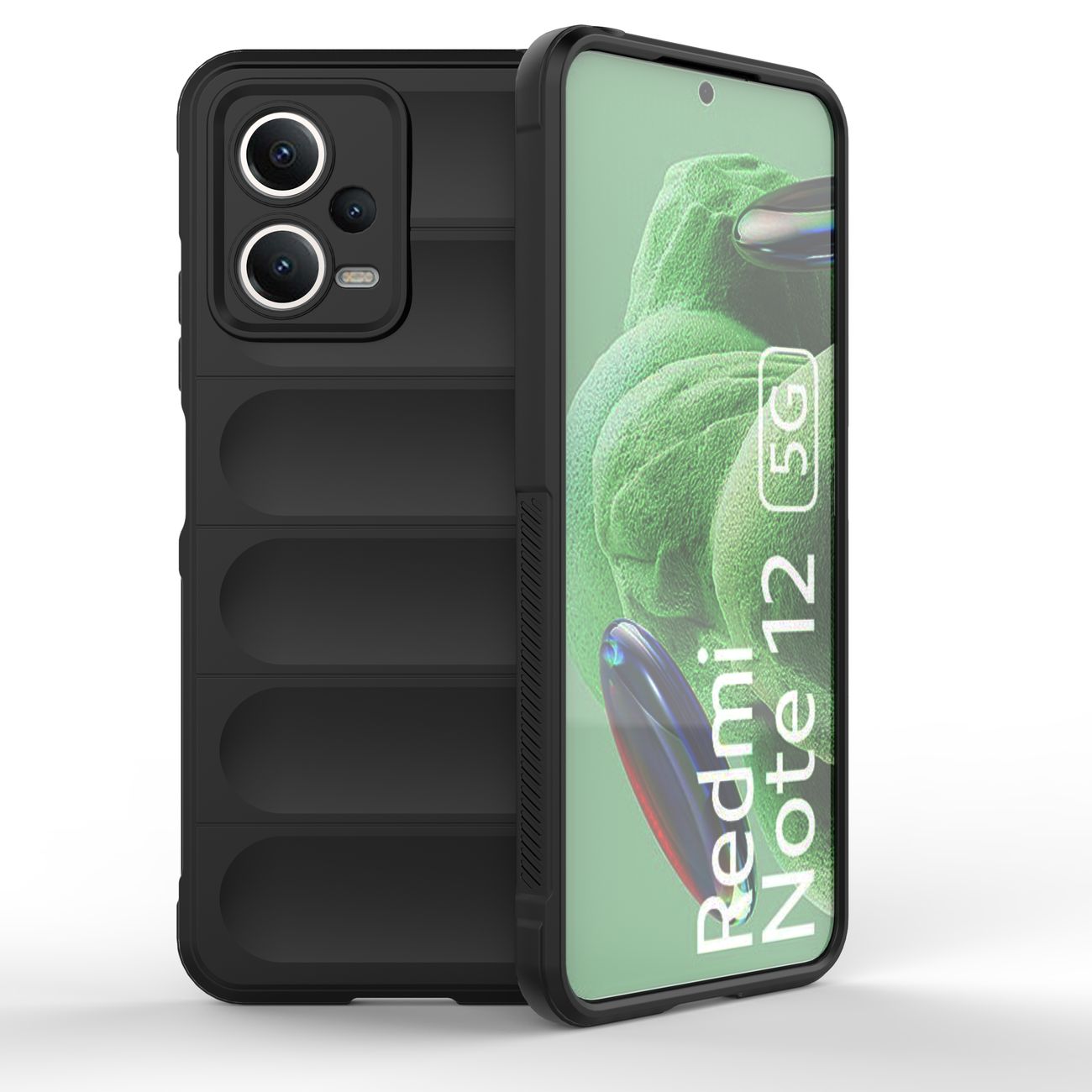 Magic Shield dėklas telefonui Xiaomi Redmi Note 12 5G / Poco X5 5G lankstus šarvuotas dėklas juoda