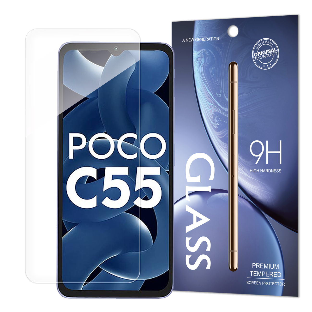Standard Tempered Glass конверт закалённое стекло для Xiaomi Redmi 11A / Poco C55 / Redmi 12C 9H