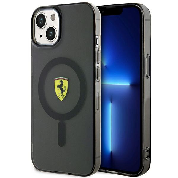 Ferrari FEHMP14SURKK iPhone 14 6.1" juodas kietas dėklas telefonui pusiau permatomas magnetinis (MagSafe)