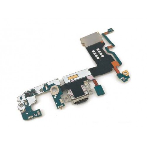 Разъём зарядки для Samsung G965 S9 Plus с шлейфом / серебристый OEM