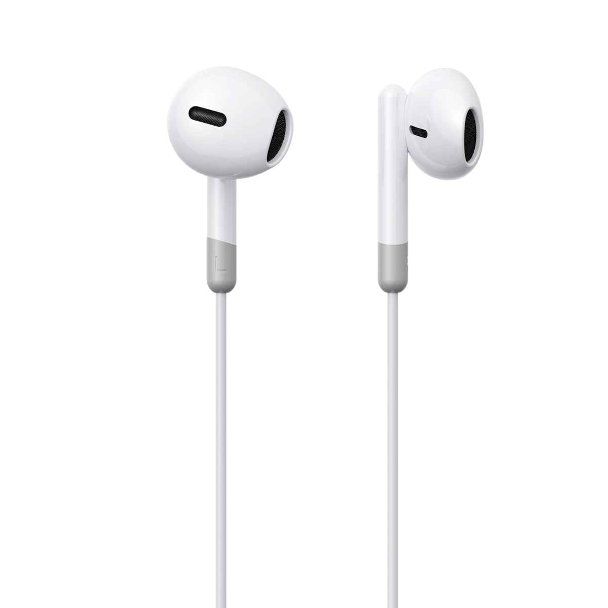 Joyroom JR-EW01 įstatomos laidinės mini jack ausinės su nuotoliniu valdymu - baltos