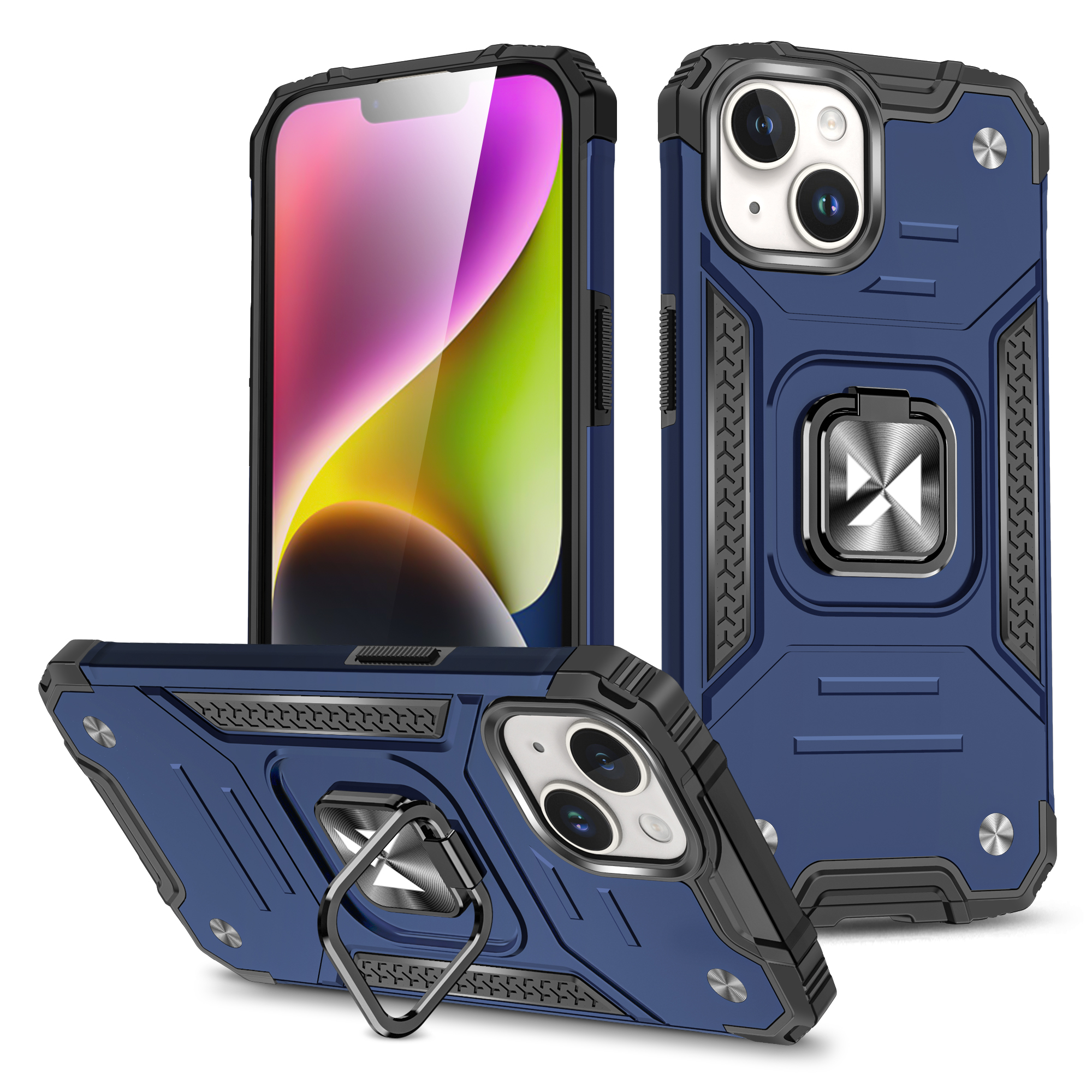 Wozinsky Ring Armor dėklas iPhone 15 Plus telefonui - mėlynas