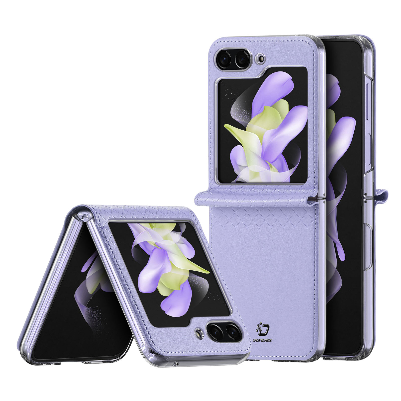 Кожаный чехол Dux Ducis Bril для Samsung Galaxy Z Flip 5 5G - фиолетовый