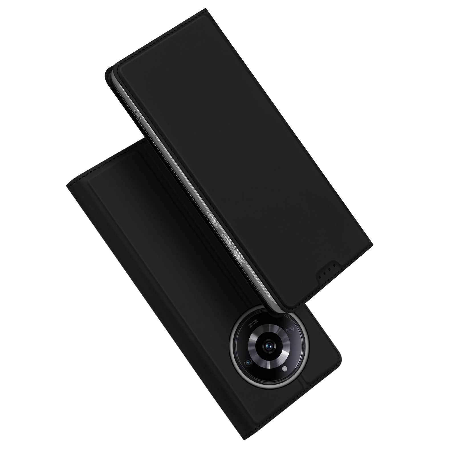 Dux Ducis Skin Pro dėklas Realme 11 Flip kortelių dėklas su stovu - juodas