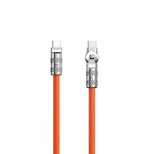 USB кабель Dudao "L24CC" (угол 180°) оранжевый Type-C Type-C 100см (до 120W)