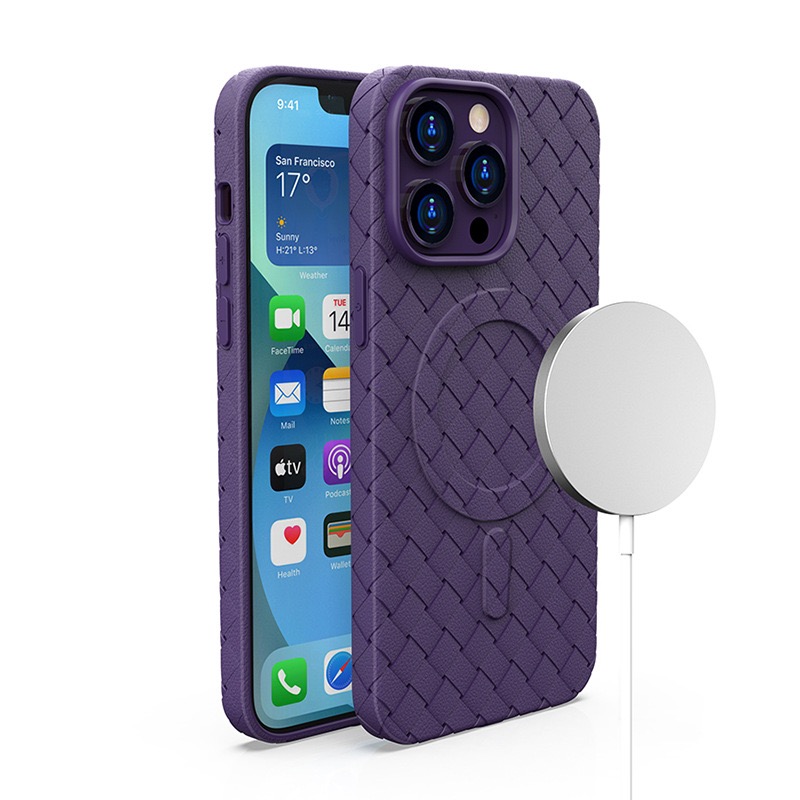 Magnetinis pintas dėklas iPhone 15 Pro - violetinis