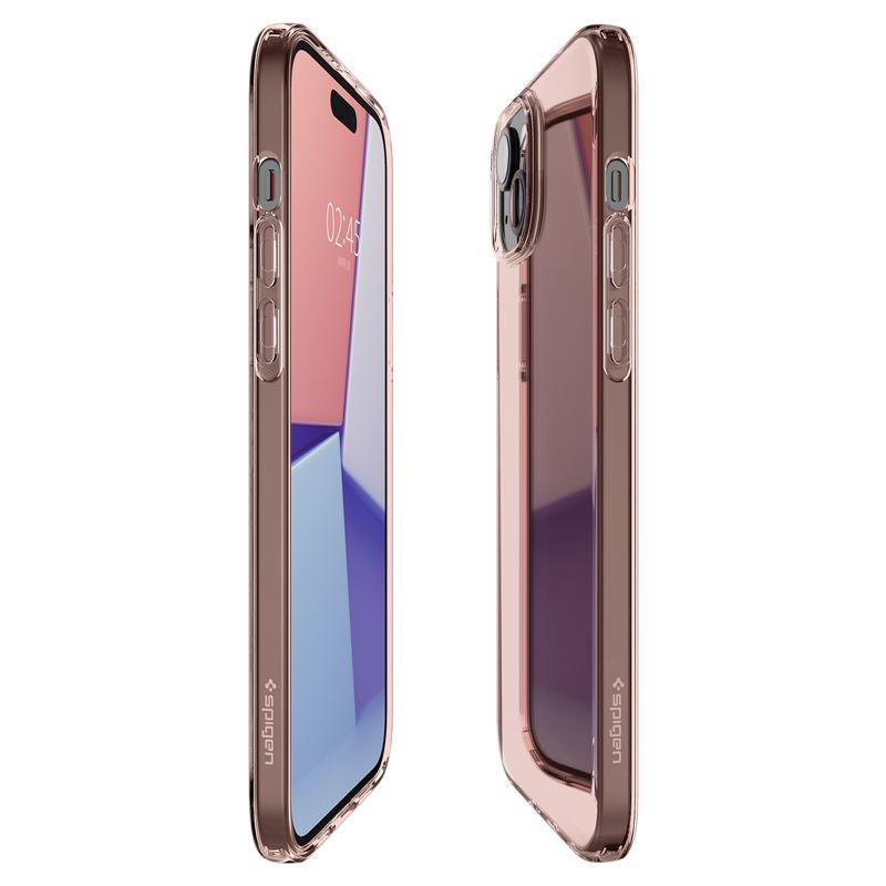 Spigen Crystal Flex чехол для iPhone 15 Plus - розовый/прозрачный